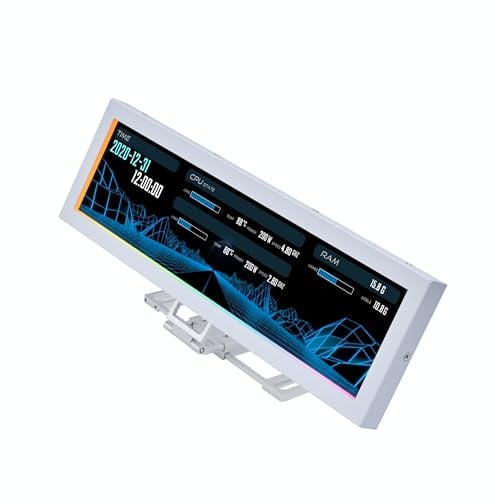 Lian Li Pantalla Universal de 8.8 Pulgadas para PC, Montaje Ajustable para Cualquier configuración de computadora, Marco ARGB Personalizable, Panel de visualización de Temperatura de PC, Pantalla LCD