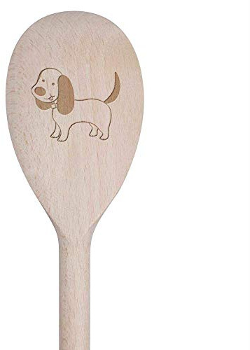 Azeeda 30cm 'Cute Sausage Dog' Wooden Cooking Spoon (SO00006190)