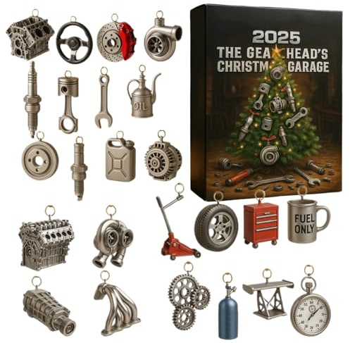Niesel Kalender des Rückwärtskontos von Weihnachten - 2D Acryl Anhänger Garage Und Festlich 24 Tage - Dekorative Dekoration | Für Männer Erwachsene Labor Urlaub Party