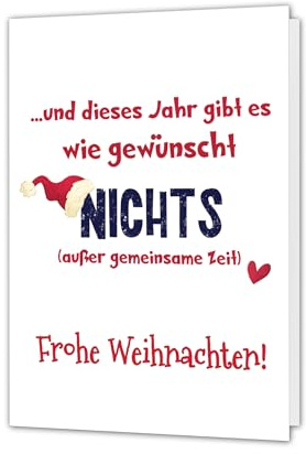 PICTALOO Weihnachtskarte NICHTS – lustige Grußkarte Weihnachten für alle wunschlos Glücklichen - Karte liebevolle von Hand illustriert – Geschenkkarte inkl. Umschlag – in Deutschland produziert