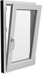 Fenster 600x900 mm DIN Rechts | Kellerfenster mit Doppelverglasung und Stahlverstärkung | Kunststofffenster mit Dreh-Kipp-Funktion | Kippfenster für Garage, Keller, Gartenhaus | Weiß