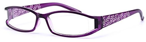4sold Feuilles Slim Mosaic Lunettes de Lecture/de vue 0.00-0.50, 0.75, 1.00, 1.50, verre transparent (Dark Pink, 0.50)