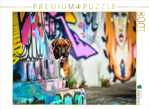 CALVENDO Puzzle Boxer an Einer Graffitywand | 1000 Teile Lege-Größe 64 x 48 cm Foto-Puzzle für glückliche Stunden