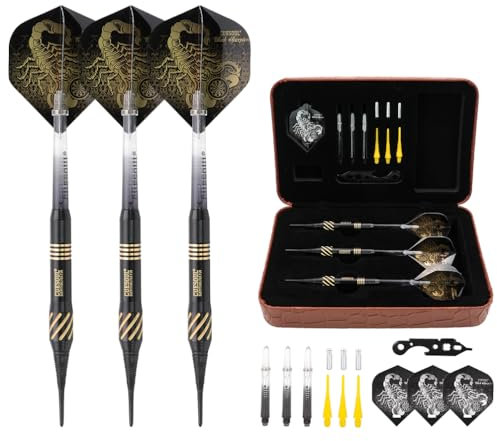 CUESOUL 16 Grams Deluxe Soft Tip Darts Set with Luxury Case（HX-STL-B2305+D602）