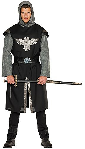 Rubie's 14303-56 Hemd Ritter Herren mit Gürtel schwarz Größe: 56, Multi-Colored