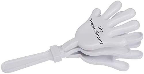Hand-Clapper mit Gravur / Klatschhand / Klapperhand