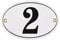 Sosenco Hausnummerschild Hausnummer - oval 10x15 cm - Keramik Emaille - Wetterfest - Personalisiert - Emailschild (Weiß)