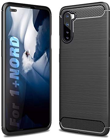 SCL OnePlus Nord Hülle Für OnePlus Nord Hülle, Handyhülle Exquisite Serie-Carbon Design Schutzhülle mit Anti-Kratzer und Anti-Stoß Absorbtion Technologie für OnePlus Nord Schwarz