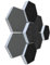 platino24 Schallabsorber COLORE aus Basotec G+ I Akustikpaneele mit Akustikfilz I 3D Wand-Paneele mit 8 Waben in Granitgrau, Anthrazit & Schwarz I Akustikplatten zur Schalldämmung