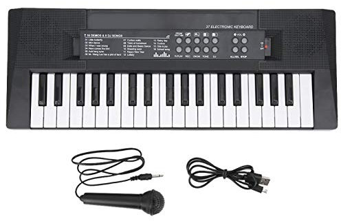 Tastiera Elettrica Portatile per Bambini, 37 Tasti Pianoforte con Microfono e Funzione di Registrazione Tastiera del Pianoforte Strumento Musicale Giocattolo per Bambini e
