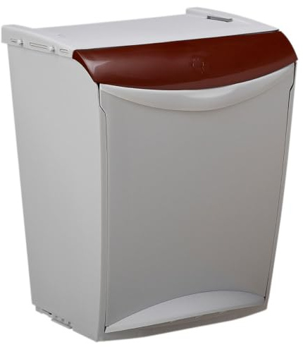 ROSSIGNOL Poubelle de tri 25L, Seau intérieur, Fixation murale ou à poser, Ouverture par pédale ou manuelle, Idéal pour le tri sélectif, BAKATRI