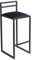FERRO modern design Barhocker Schwarz mit Lehne 84 cm - Metall Barstuhl mit Gepolstertem Sitz - Loft Style