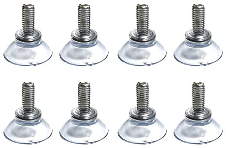 DANXQ Ventosa de tornillo M8 de PVC transparente, 8 unidades/paquete, ajuste largo, diámetro 3,5 cm, longitud del tornillo 1,8 cm, material de agarre PVC