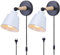 TOKIUS 2 Packs Appliques Murales Vintages Industrielles Plafonniers Luminaires E27 en Métal Réglable Lampe Murale Interieur Rétro pour Chambre Cuisine Restaurant (avec interrupteur, Blanc)
