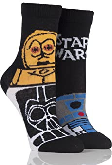 SockShop Kids 2 Pair Star Wars R2-D2 and C-3PO Socks