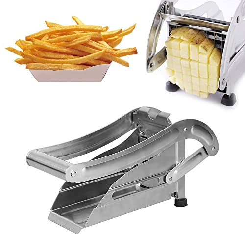 RELOVE Coupe-Frites Acier 2 Inserts de Coupe Coupe-Pommes de Terre en Acier Inoxydable pour Frites Coupe-légumes Machine de Découpe Professionnel Decoupe Frite Coupe Frites Manuel