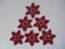 Häkelsterne-Weihnachtssterne-Baumbehang-5er Set Sterne/Schneesterne in rotem Baumwollgarn