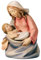 JS Garten Deko Krippenfigur Leonardo Kollektion Heilige Maria mit Jesuskind im Arm Holzfigur Figur aus Ahornholz von Dolfi