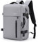HOMIEE Easyjet Cabin Bags 22-40L Expandable Travel Backpack 45x30x17 Underseat Carry On Backpack Flight Approved Hand Luggage Suitcase 15.6 Inch Laptop Rucksack Fit Casual Daypack School Bag Grey