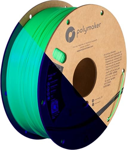 Polymaker Neonfarbenes ABS-Filament 1,75 mm, Neongrün, Hitzebeständig, 1 kg - UV-reaktives 3D-Druck-Filament, Stark und Langlebig