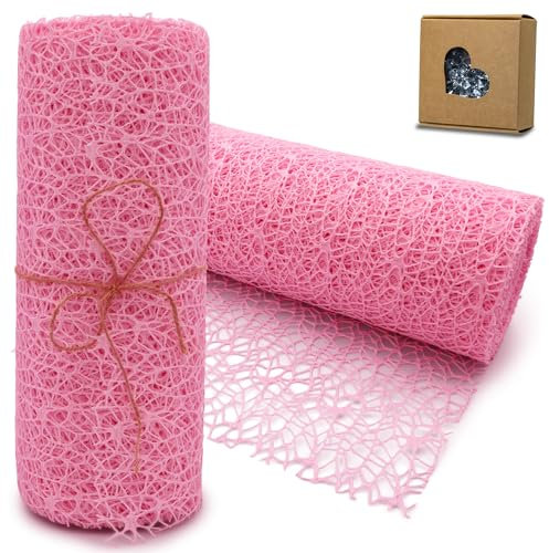 O-STOREYA Tischläufer Rosa – 3 m x 29 cm Rolle, Netz-Optik für jeden Anlass und Alltag
