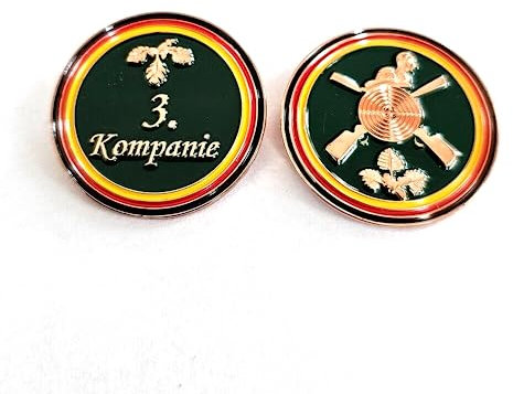 2 Schützenfest Pins 3. Kompanie Eichenlaub Gewehre Metall Nadel Anstecker 1020