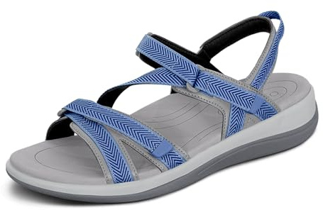 Orthofeet Lake Orthopädische Damen Sandalen | Dreifach Verstellbare Riemen, Wassergeeignet, Fußgewölbestütze Und Ergonomische Dämpfung Für Die Freizeit