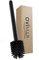 ovimar Notteroy - Escobilla de baño de silicona, con depósito para detergente, bomba mecánica mediante botón de presión, acero inoxidable, cabezal de cepillo de silicona