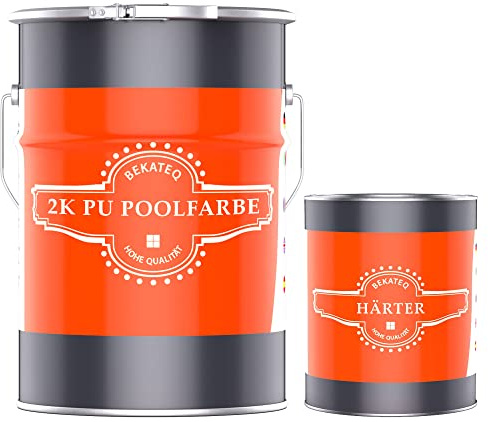 BEKATEQ 2K PU Poolfarbe Capriblau 2,5kg I Glänzende Schwimmbadfarbe für Poolbecken aus GFK, Polyester, Beton, Stahl, Fliesen I Lack auf PU-Harz Basis, Schwimmbeckenfarbe, Poolbeschichtung LS-405