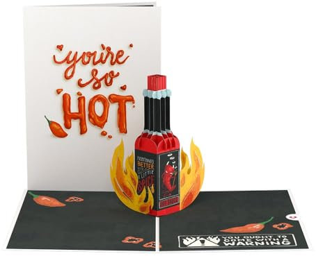 Lovepop® 3D Pop-Up Karte Liebe Du bist so heiß Liebeskarte Valentinstag, Freundin, Verlobte, Frau love card | inkl. Umschlag & Versteckfach für Geld & Gutscheine