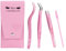 PRO Lash Tweezers Eyelash Applicator for Lash Clusters 3 in 1 DIY Lash Extension Tweezers Kit Eyelash Tweezers with Lash Brush(3 pcs-02)