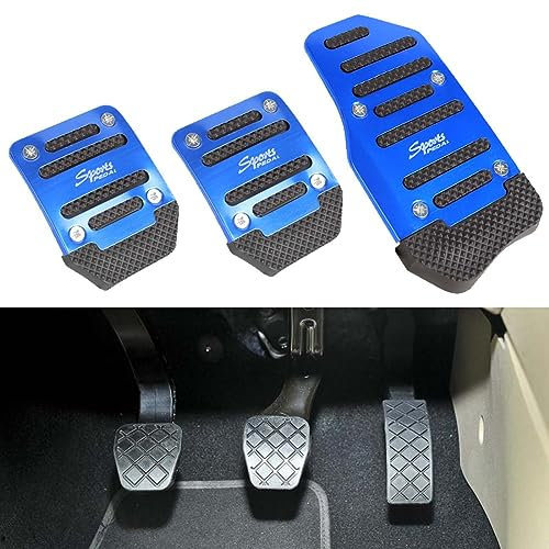ELEDVB Auto Fußpedal für Opel Meriva, Auto Anti-Rutsch Pedale Abdeckung, Auto Aluminium Legierung Sport Beschleuniger Gas Bremspedal Kupplungspedal Kit, Manual Transmission- Blue