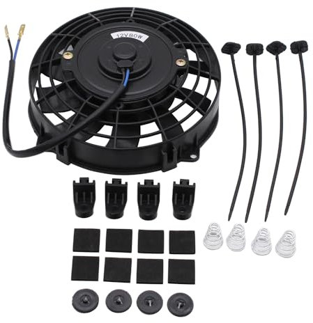 SHLPDFM 12 V 80 W 7 Inch Universal Radiator Fan Electric Fan Motor Fan Water Cooler Cooler with Mounting Kit