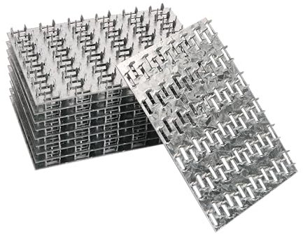 JAVOUKA 20 Pack 6x4 inch Truss Mending Plate with 8mm Nail Teeth, Galvanized Steel Flat Mending Plates Repair Pronged Truss Mending Plate, Thickness 1mm, for Timber Roofing Wood Truss Connector Plate