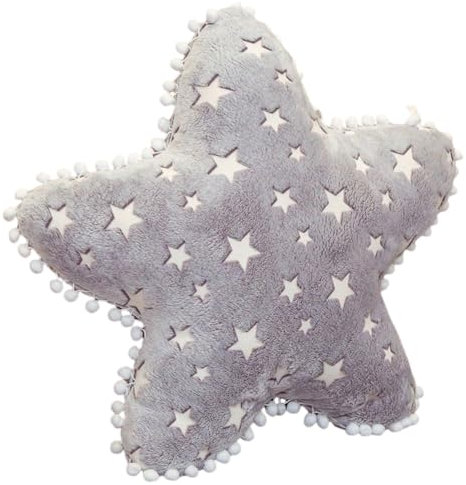 Generic Leuchtendes Kissen Stern Mond Wolke Pentagramm Kissen Plüschtier Schlafkissen Zuhause Rückenlehne-Stern-40 cm/15,57 Zoll