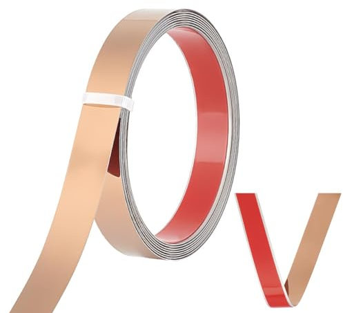 UNICRAFTALE 3 m Wandleistenverkleidung 201 Edelstahl Zum Abziehen Und Aufkleben Selbstklebende Flexible Zierleiste Wandleiste Für Wandspiegel Möbel Tür Kleiderschrank Roségold 20 mm Breit