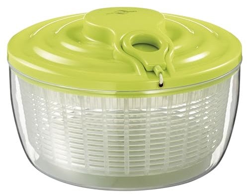 Küchenprofi Salatschleuder WAVE, Salat Handschleuder mit Seilzug, Salatschüssel mit Deckel und Korb, Zerlegbar für einfache Reinigung, Hochwertiger Kunststoff, Inhalt 3,25 L, Ø 24 cm, Grün