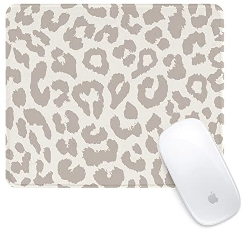 Ksriylm Tapis de Souris, Tapis De Souris Carré LéOpard Gris Mignon Mousepad De Personnalité avec Base en Caoutchouc ImperméAble Et AntidéRapante Mousepad pour Bureau,Travail,Ordinateur, Maison