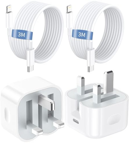 Depola iPhone Fast Charger Cable and Plug【Apple MFi Certified】iPhone USB-C Fast Char ger,2Pack 20W PD USB-C Charger Plug with 3M/9.8FT Type C Cable to Lightning for i Phone 14/13/12/11 Pro/Pro Max/XS