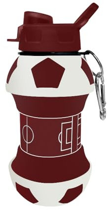 Borraccia Calcio squadra del cuore in Silicone per Ragazzi bambini e adulti- Regalo sportivo Senza BPA, Cannuccia, A Tenuta Stagna, Durevole Ed Ecologica, 550 ml (GRANATA)…