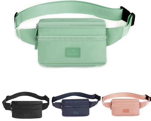Bauchtasche für Damen, modische Bauchtasche mit verstellbarem Gürtel für Sport, Wandern, Mädchen und Frauen, grün, L, Modische Hüfttasche