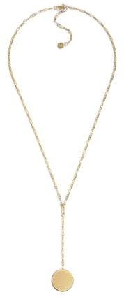 Fossil Women's goldfarbene Edelstahlkette mit Karabinerverschluss Runde Halskette mit Anhängern, Gebranntes Gold