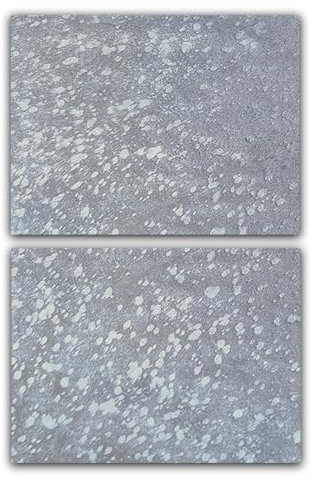 unendlich schoen - 2er Platzset Platzdeckchen, echt Kuhfell abwaschbar, Tischset natürlich rutschfest, Deko Telleruntersetzer Esstisch Wohnzimmer (Silber Sparkle, 40 x 30 cm rechteckig)