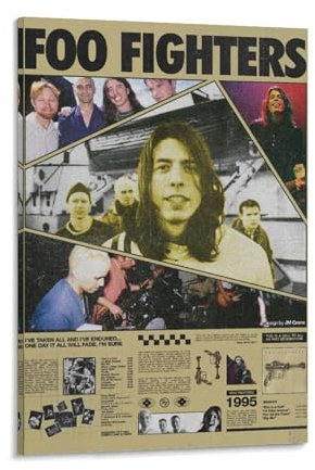 HENLESY Foo FightersAlbum Pop Sänger Druck Album Leinwand Gemälde Wandkunst Schlafzimmer Dekor Büro Teenager Dekor 40 x 60 cm Rahmenstil