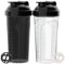 PZMLOASN 2 Stück Protein Shaker bottle 700ML - Auslaufsicherer Schraubdeckel - BPA-frei, aus babyflaschentauglichem Material, für Damen und Herren (Schwarz+WeißB)