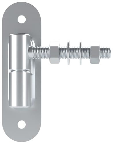 SOTECH Gond de porte Ø 27 mm M16 x 96 mm Capacité de charge 250 kg/pièce avec plaque de fixation en acier galvanisé