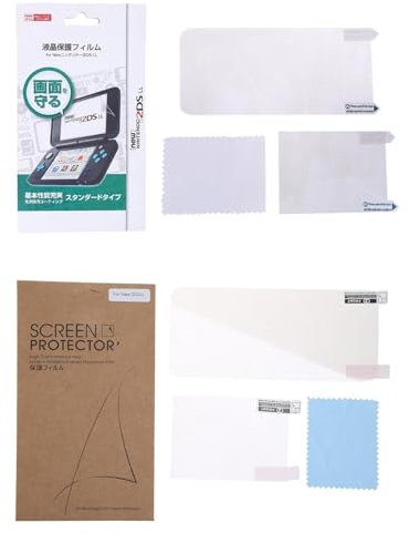 ZEPFJHE Kratzfester Displayschutz für 2DS XL LL LCD-Displayschutzfolie oben und unten für 2DS XL/2DS LL