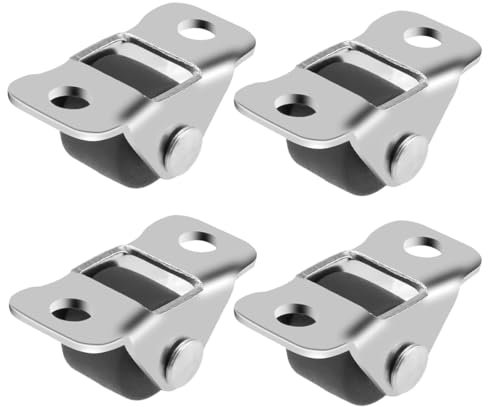 KEQAR 4 Stück Miniatur-Möbelrollen, Kleine Flache Gummilockerräder mit Stahloberplatte, Robuste Metallkonstruktion, Niedriges Profil für Möbel, DIY Projekte, Rollen für Möbel (1,2 cm)