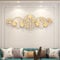 UUE Ginkgo Wanddeko Metall Modernes Ginkgo Wanddeko 3D Ginkgoblatt Metall - 3D Wandbilder Gingko Handgefertigte Vintage-(128x43cm) - Elegante Wohnzimmer Deko für große Wände
