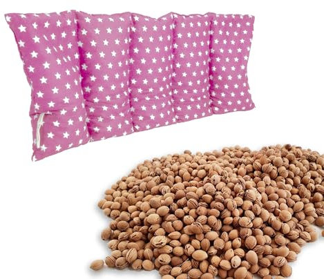 Grand oreiller en noyaux de cerises – Coussin chauffant pour micro-ondes (coussin chauffant) – Long oreiller de relaxation – Pierre de cerise